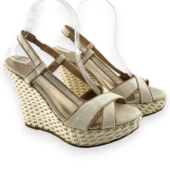 Lilly Pulitzer Ashley Canvas Wedge Sandal - US 7.5 - Picture 7 of 12